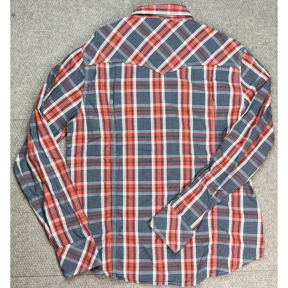 True Religion Men's Button Up Long Sleeve Snap Button Western‎ Shirt Size 3XL